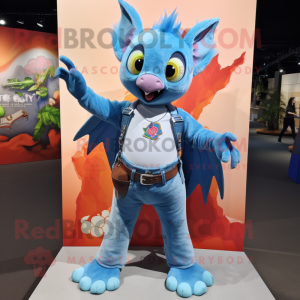 Sky Blue Fruit Bat mascotte...