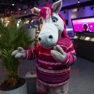 Magenta Quagga maskot drakt...