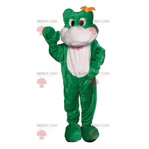 Green and white frog mascot. Frog costume - Redbrokoly.com