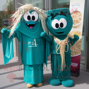 Teal Ramen mascotte kostuum...