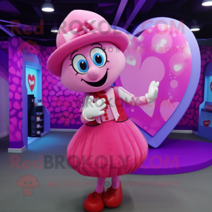 Rosa hjärta maskot kostym...