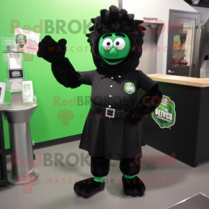 Sort grøn øl maskot kostume...