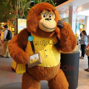 Gul orangutang maskot...
