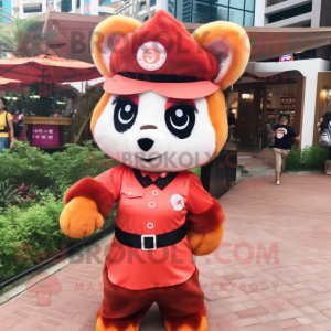 Peach Red Panda mascotte...