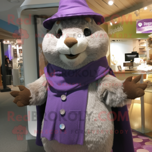 Lavendel Beaver maskot...