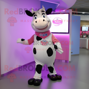 Pink Holstein Cow mascotte...