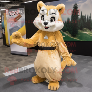 Gold Marten maskot kostume...