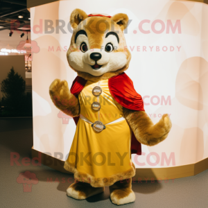 Gold Marten maskot kostume...