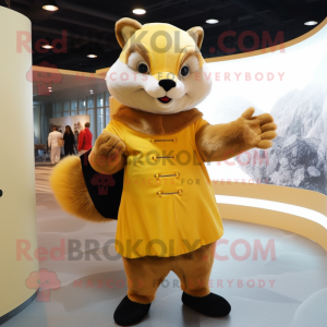 Gold Marten maskot kostume...