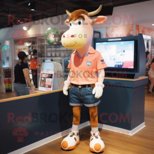 Peach Jersey Cow maskot...