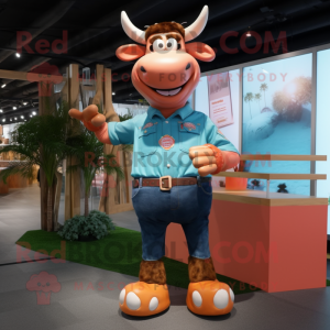 Peach Jersey Cow mascotte...