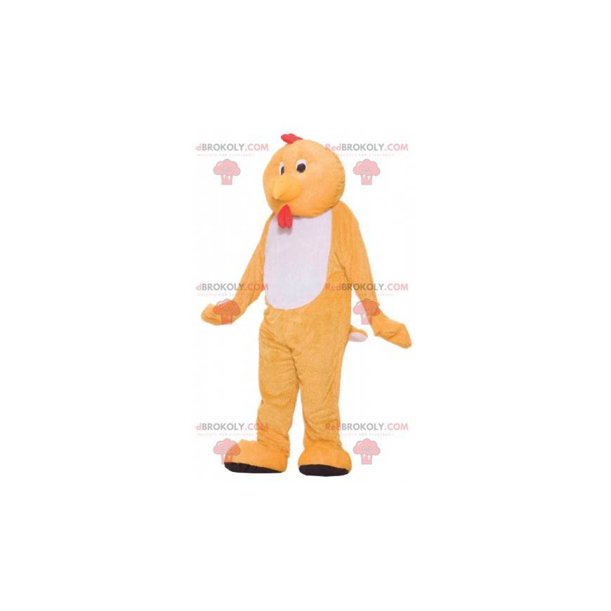 Orange und weißes Hahnhennenmaskottchen - Redbrokoly.com