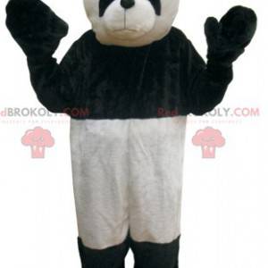 Mascote do panda preto e branco. Urso preto e branco -