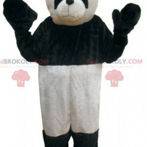Mascotte de panda noir et blanc. Ours noir et blanc -