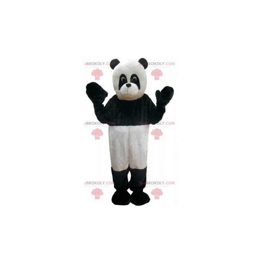 Mascote do panda preto e branco. Urso preto e branco -