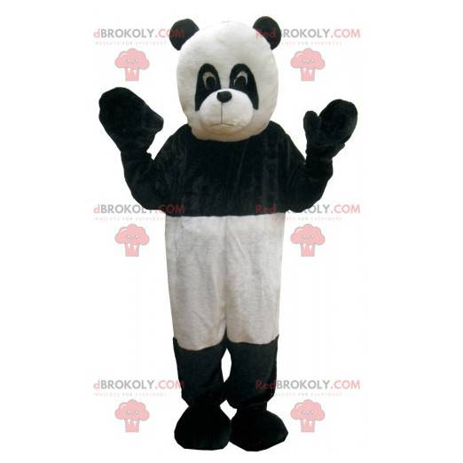 Mascote do panda preto e branco. Urso preto e branco -