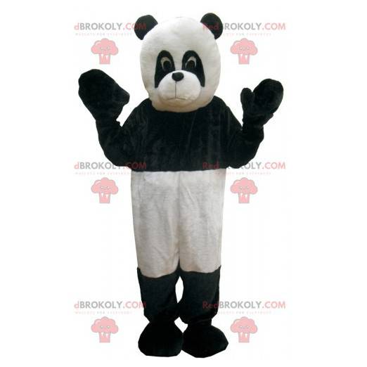 Mascotte de panda noir et blanc. Ours noir et blanc -
