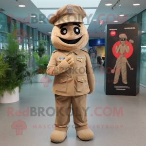 Tan Army Soldier maskot...