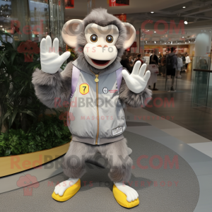 Gray Monkey maskot kostume...