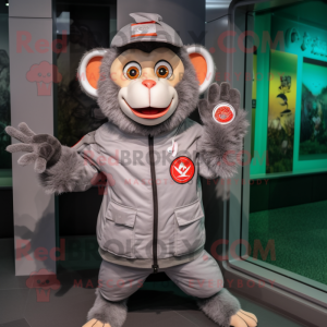 Gray Monkey maskot kostume...