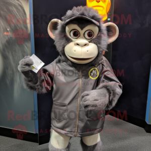 Gray Monkey maskot kostume...
