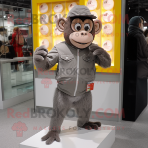 Gray Monkey maskot kostume...