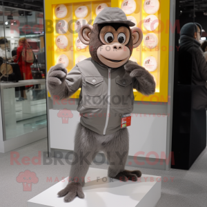 Gray Monkey maskot kostym...