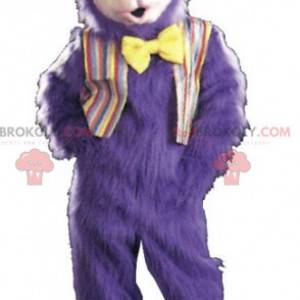Very hairy purple gorilla mascot with a bow tie - Redbrokoly.com