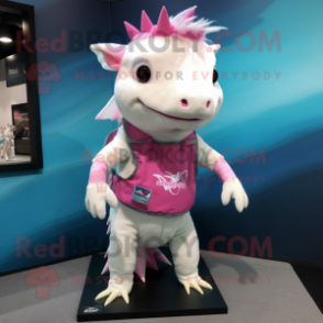 nan Axolotls mascot costume character dressed with a Vest and Scarf clips