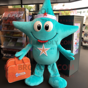 Turquoise Starfish mascotte...