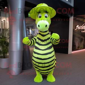 Lime Green Zebra mascotte...