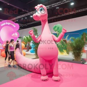 Pink Brachiosaurus maskot...