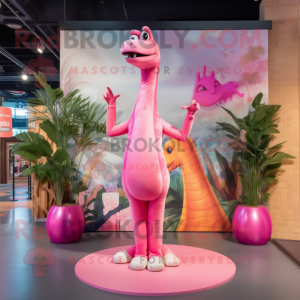 Pink Brachiosaurus maskot...