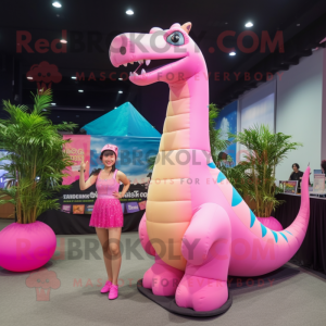 Pink Brachiosaurus maskot...