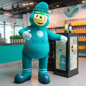 Teal Green Beer Maskottchen...
