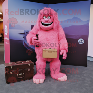 Pink Sasquatch maskot...