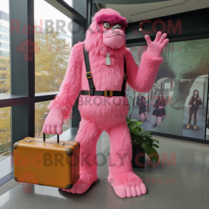 Pink Sasquatch maskot...