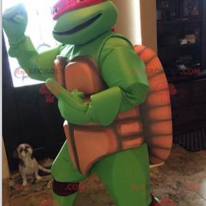 Mascotte de tortue ninja avec un bandeau rouge - Redbrokoly.com