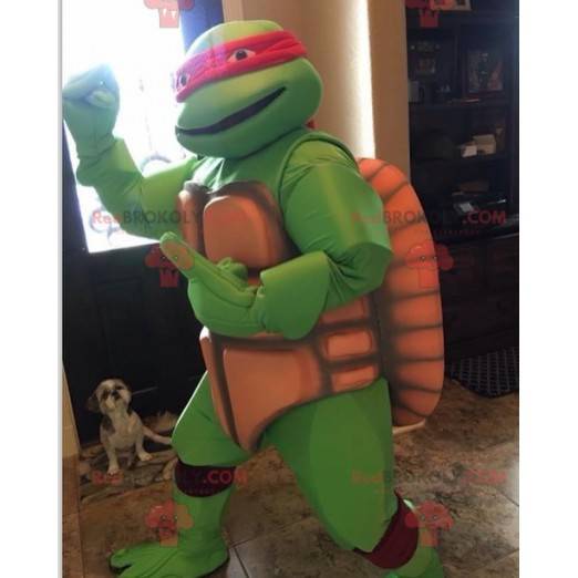Ninja turtle maskot med rødt pannebånd - Redbrokoly.com