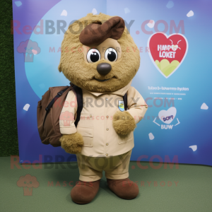 Tan Heart Maskottchen...