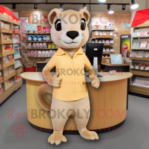 Beige Mongoose maskot drakt...