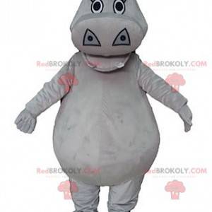 Mascotte d'hippopotame gris dodu et mignon - Redbrokoly.com