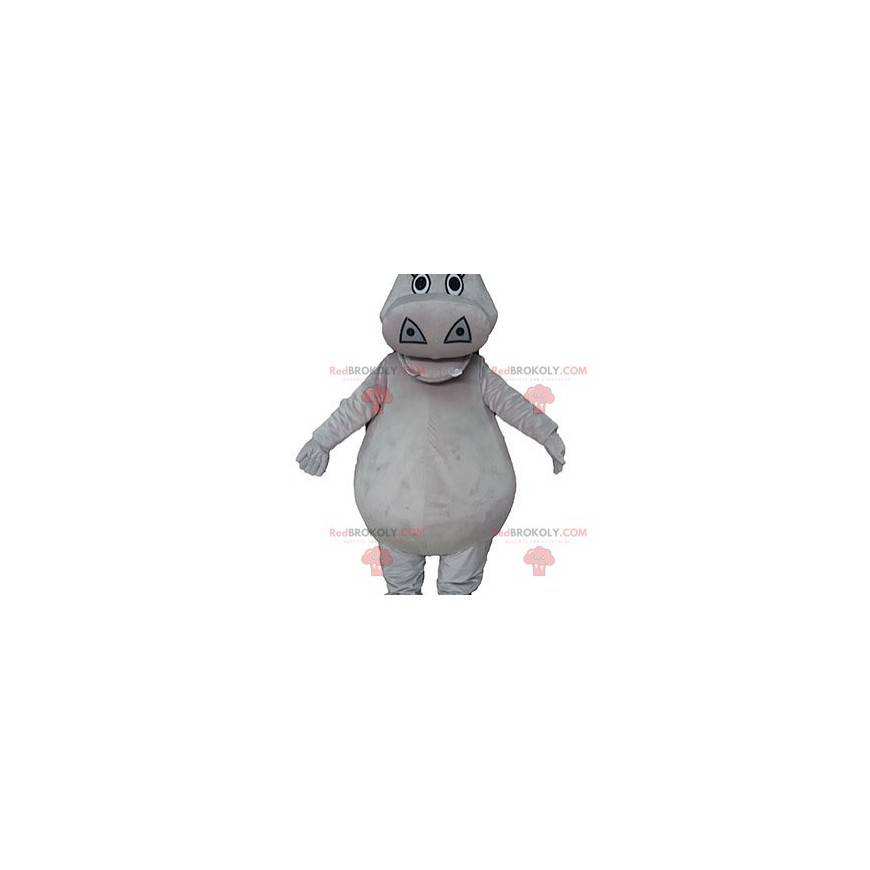 Mascotte d'hippopotame gris dodu et mignon - Redbrokoly.com