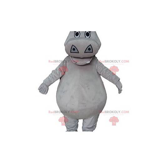 Mascotte ippopotamo grigio grassoccio e carino - Redbrokoly.com