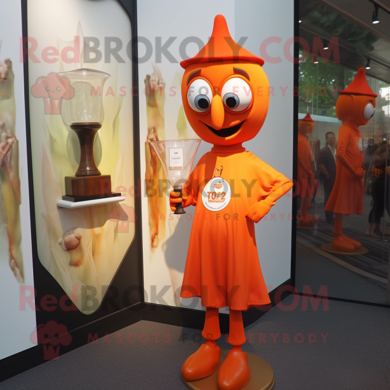 Orange Hourglass mascot costume character dressed with a Rash Guard and Cufflinks Orange Hourglass mascot costume character dressed with a Rash Guard and Cufflinks