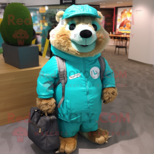 Turquoise Marmot mascotte...