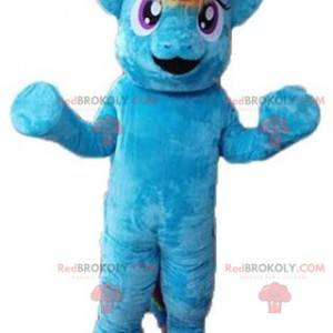 Mascote pônei azul gigante e muito engraçado - Redbrokoly.com