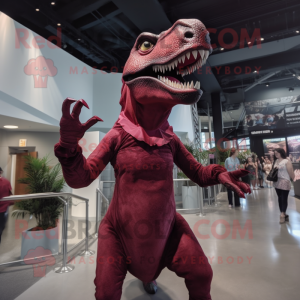 Maroon Allosaurus maskot...