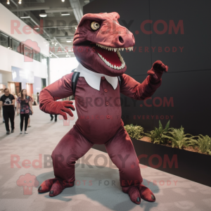 Maroon Allosaurus maskot...