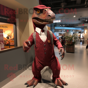 Maroon Allosaurus maskot...